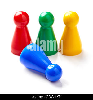 Colorful board game counters isolated on white background Stock Photo