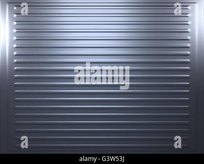 Metallic gray background with horizontal stripes - 3d illustration Stock Photo