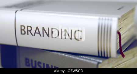 Branding. Book Title on the Spine. Stock Photo