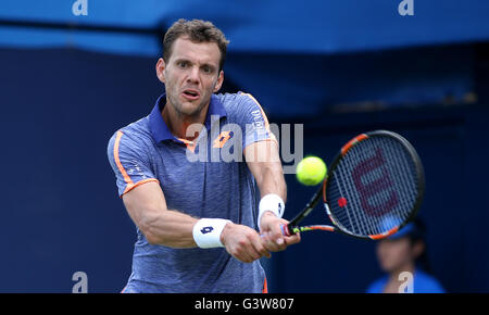 France's Paul-Henri Mathieu in action during day three of the 2016 AEGON Championships at The Queen's Club, London. Stock Photo