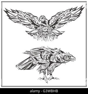 Birds Eagles vintage style Stock Vector