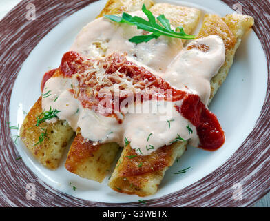 Papadzules Mexican Spanish, from Mayan is a traditional dish from the Yucatan Stock Photo