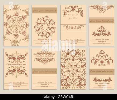 Set booklet design template floral ornamental style, mandala Stock Vector