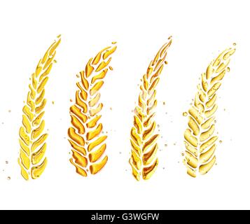 wheat made of liquide isolated on a white bacground. Stock Photo