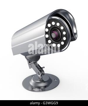 surveillance camera isolated on a white back ground. Stock Photo