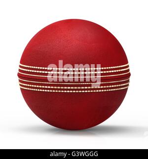 Cricket Ball against a white back ground Stock Photo