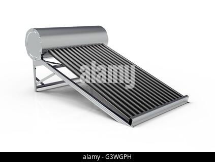Solar water heater isolated on white back ground Stock Photo