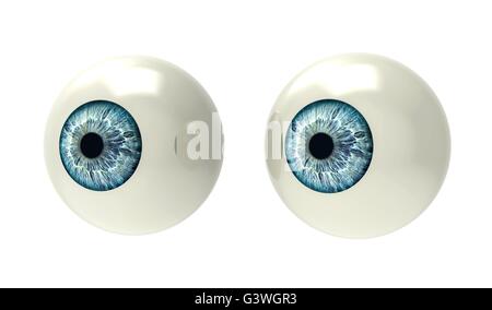two eyeballs isolated on white back ground Stock Photo