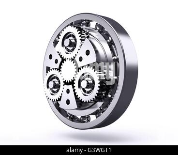 planetary gear isolated on a white background. Stock Photo