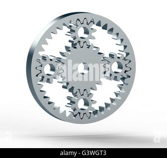 planetary gear isolated on a white background. Stock Photo