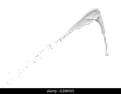 splash of milk with clipping path isolated on white Stock Photo