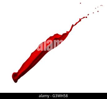 splash of blood with clipping path isolated on white Stock Photo