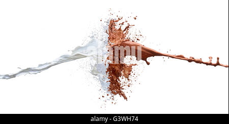 chocolate splash with milk Stock Photo