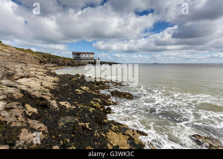 Moelfre RNLI lifeboat station on the Isle of Anglesey Stock Photo