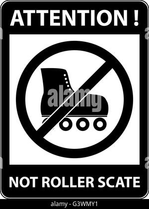 No skate, rollerskate prohibited symbol. Vector. Stock Vector