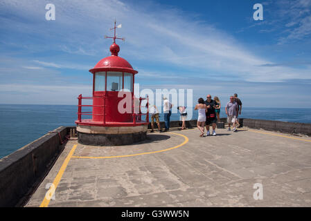 Europe, Portugal, Estremadura Region, Leiria District, Nazarè, Forte de Sao Miguel Arcanjo Stock Photo