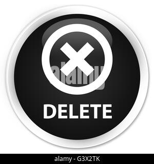 Delete isolated on premium black round button abstract illustration Stock Photo