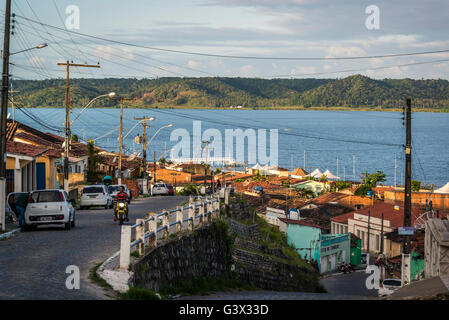 View of the town with rooftops and lake, Marechal Deodoro, Maceio, Alagoas, Brazil Stock Photo