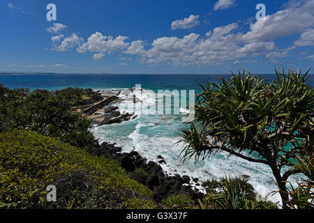 Point Danger Qld View from Point Danger Lookout towards Duranbah Beach and the outlet at ...