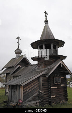 The Chapel of the Archangel Michael (17th - 18th c.) from the village of Lelikozero, Kizhi Island, Karelia, Russia. Stock Photo