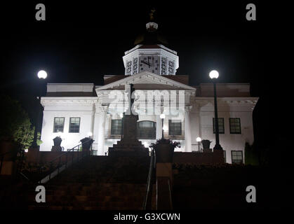 Jackson County Courthouse in Sylva, North Carolina at night Stock Photo