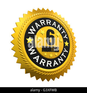 6 Months Warranty Sign Stock Photo