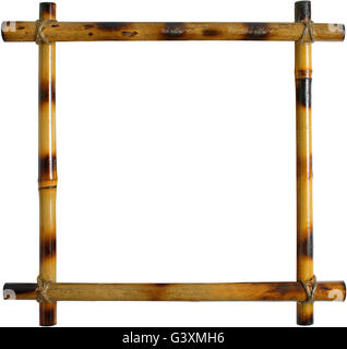 bamboo frame isolated on white background Stock Photo