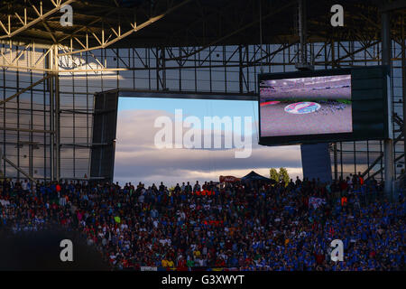 General View Stade Geoffroy Guichard ; June 14, 2016 - Football : Uefa Euro France 2016, Group F, Portugal 1-1 Iceland at Stade Geoffroy Guichard, Saint-Etienne, France. © aicfoto/AFLO/Alamy Live News Stock Photo