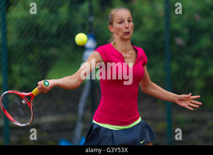 Braunschweig, Germany. 16 June, 2016. Tamara Korpatsch in action at the 2016 Braunschweig Womens Open ITF Pro Circuit $25,000 tennis tournament. Credit:  Jimmie48 Photography/Alamy Live News Stock Photo