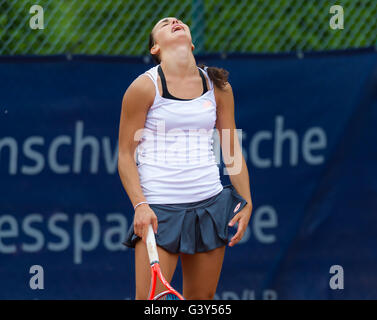 Braunschweig, Germany. 16 June, 2016. Cristiana Ferrando in action at the 2016 Braunschweig Womens Open ITF Pro Circuit $25,000 tennis tournament. Credit:  Jimmie48 Photography/Alamy Live News Stock Photo