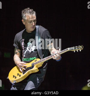 Oshkosh, Wisconsin, USA. 12th June, 2016. Guitarist MIKE MCCREADY of Pearl Jam performs live at Great Stage Park during Bonnaroo Music and Arts Festival in Manchester, Tennessee © Daniel DeSlover/ZUMA Wire/Alamy Live News Stock Photo