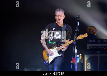 Oshkosh, Wisconsin, USA. 12th June, 2016. Guitarist MIKE MCCREADY of Pearl Jam performs live at Great Stage Park during Bonnaroo Music and Arts Festival in Manchester, Tennessee © Daniel DeSlover/ZUMA Wire/Alamy Live News Stock Photo
