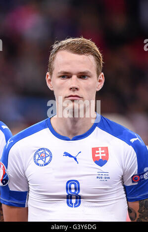 Ondrej Duda (Slovakia) ;  June 15, 2016 - Football : Uefa Euro France 2016, Group B, Russia 1-2 Slovakia at Stade Pierre Mauroy, Lille Metropole, France. (Photo by aicfoto/AFLO) Stock Photo