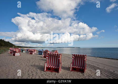 Beach of Thiessow, Moenchgut peninsula, Ruegen Island, or Rugia Island, Mecklenburg-Western Pomerania Stock Photo