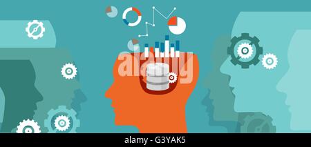 data scientist database science  graph thinking computing Stock Vector