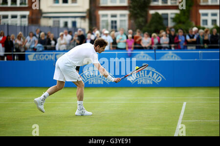 Great Britain's Andy Murray during a practice session on day four of the 2016 AEGON Championships at The Queen's Club, London. PRESS ASSOCIATION Photo. Picture date: Thursday June 16, 2016. See PA story TENNIS Queens. Photo credit should read: Steve Paston/PA Wire. Stock Photo