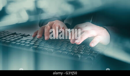 Man programmer coding Stock Photo