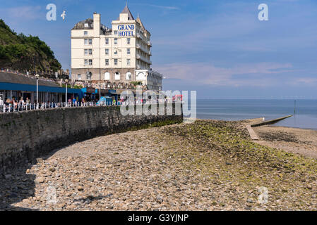 The Grand hotel on Llandudno pier. Clwyd North Wales. Stock Photo