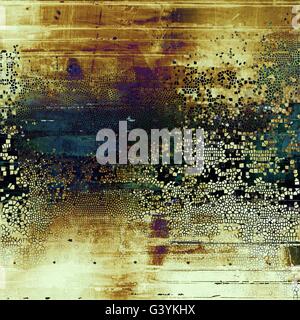 Retro style texture for your layouts. Grunge background with different color patterns: yellow (beige); brown; blue; purple (violet); black; white Stock Photo