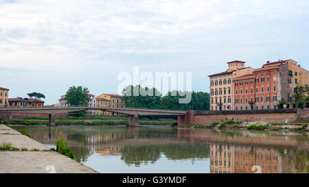 Pisa, Arno river, early morning in Tuscany, Italy, Europe. Stock Photo
