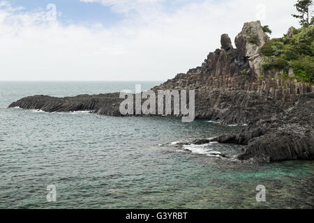 Coastline near Daepo Jusangjeolli Cliff on Jeju Island in South Korea. Stock Photo