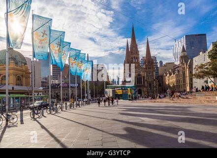 a street scene in the City of Melbourne Stock Photo