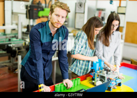 Young people in the robotics classroom Stock Photo