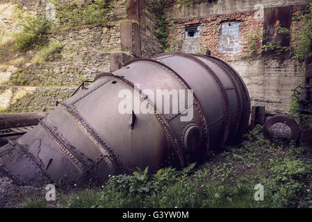 Old large pipes for water on Mining and metallurgical plant Stock Photo