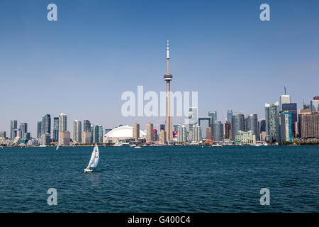 Toronto downtown skyline as viewed from Lake Ontario. Stock Photo