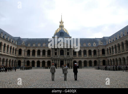 A military awards ceremony at the historic Les Invalides, Paris, France. Stock Photo