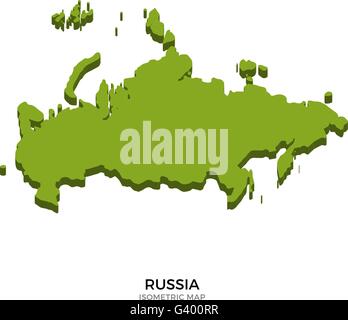 Isometric map of Russia detailed vector illustration Stock Vector