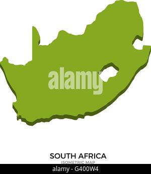 Isometric map of South Africa detailed vector illustration Stock Vector