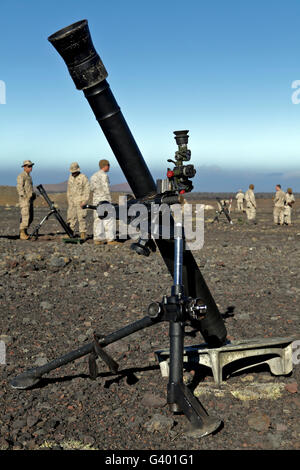 A Us Marine Corps 81mm Mortar Round Impacts A Target Zone After Being 