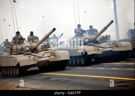 Syrian tanks participate in the Kuwaiti National Day celebrations. Stock Photo